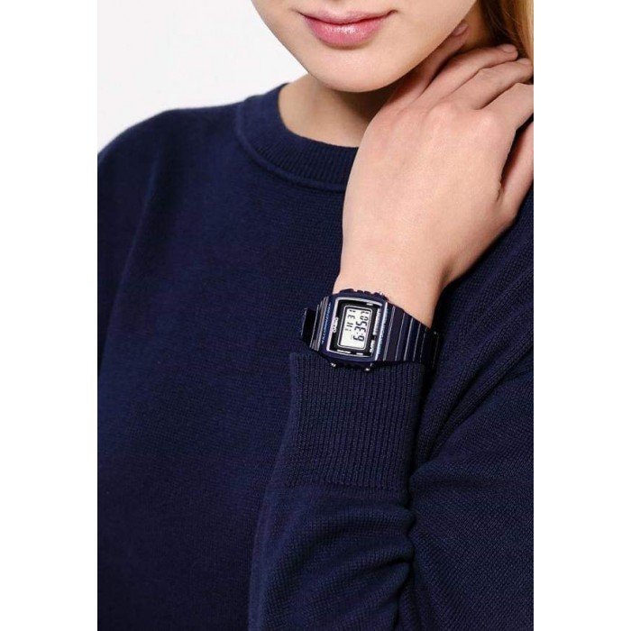 100% Original) Casio W-215H-2A Classic Digital Navy Blue Resin Men's Watch W215H  W215H-