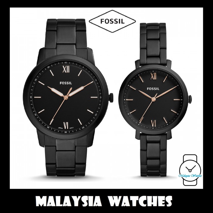 Three-Hand Black Stainless Steel Watch 