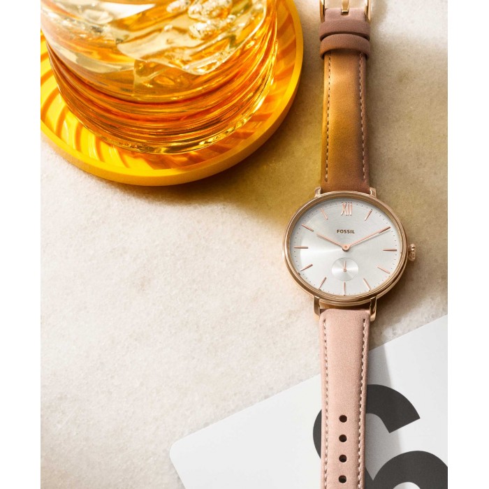 ES4572 Kalya Three-Hand Nude Leather Watch