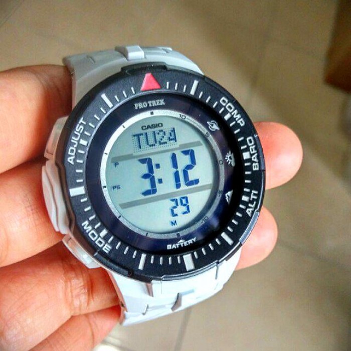OFFICIAL WARRANTY) Casio Protrek PRG-300CM-7 Triple Sensor Tough Solar  Digital Camouflage Resin Sport Watch