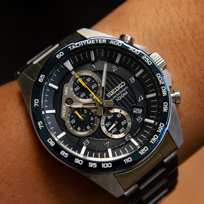 Seiko SSB321P1 Motorsport Quartz Chronograph Blue Dial Hardlex Glass  Stainless Steel Men's Watch