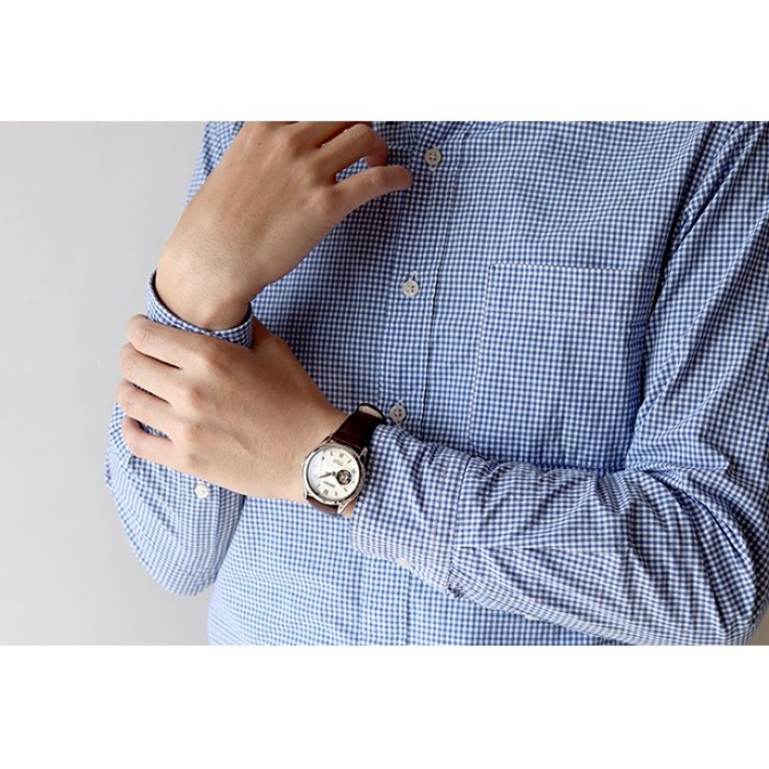 Seiko Presage SSA413J1 Made in Japan Automatic Cream White Dial Open Heart  Sapphire Crystal Glass Brown