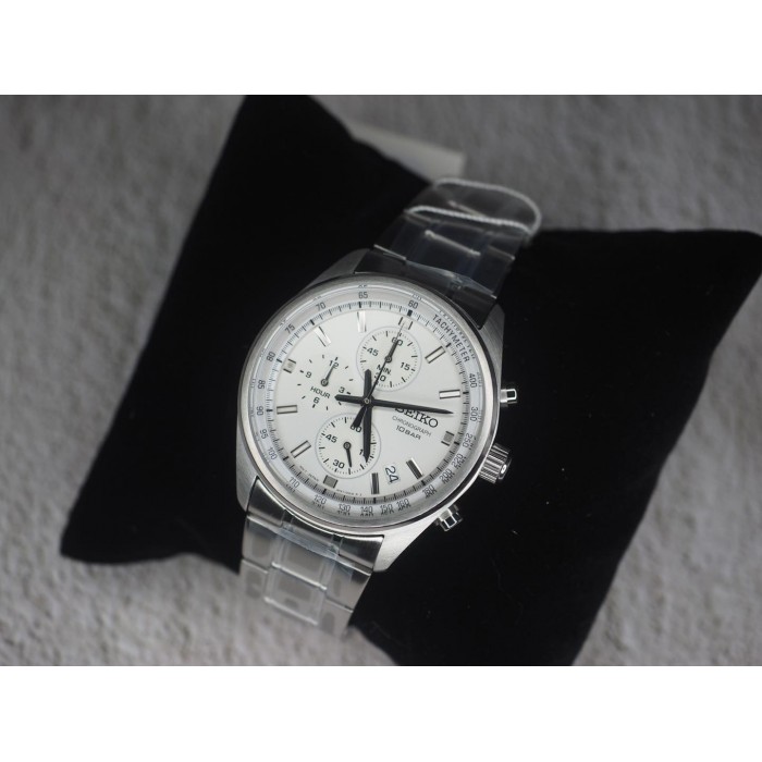 Seiko SSB375P1 Quartz Chronograph Silver Dial Hardlex Crystal Glass  Silver-Tone Stainless Steel Men's Watch