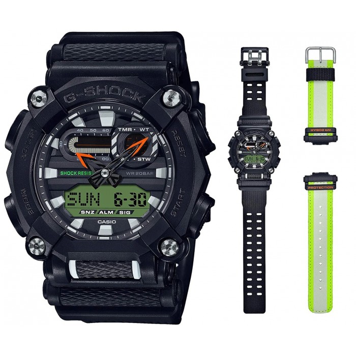 OFFICIAL WARRANTY) Casio G-Shock GA-900E-1A3 Heavy Duty Digital-Analog  Black Resin Band +