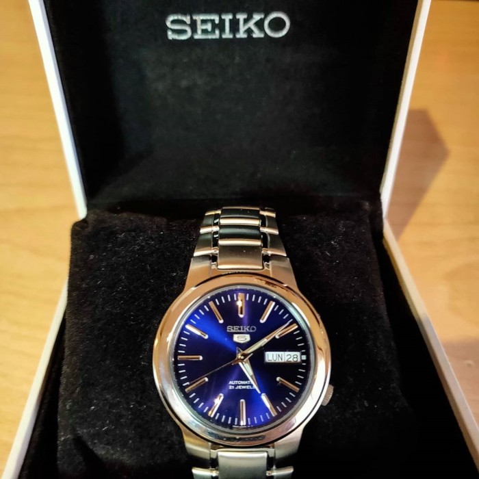 Seiko 5 SNKA05K1 Automatic See-thru Back Blue Dial Silver-Tone Stainless  Steel Men's Watch
