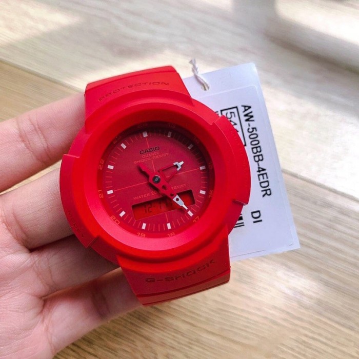 Official Warranty Casio G Shock Aw 500bb 4e Classic Analog Digital Red Resin Watch Aw500 Aw500bb