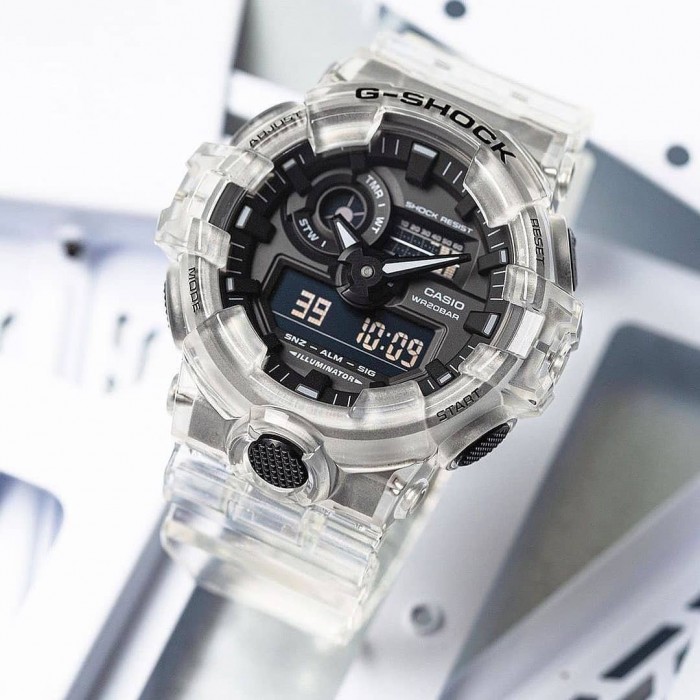 OFFICIAL WARRANTY) Casio G-Shock GA-700SKE-7A Black Dial Transparent Resin  Watch GA700SKE GA700SKE-7A