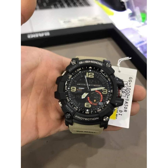 OFFICIAL WARRANTY) Casio G-Shock GG-1000-1A5 Mudmaster Twin Sensor Analog  Digital Khaki Resin Strap