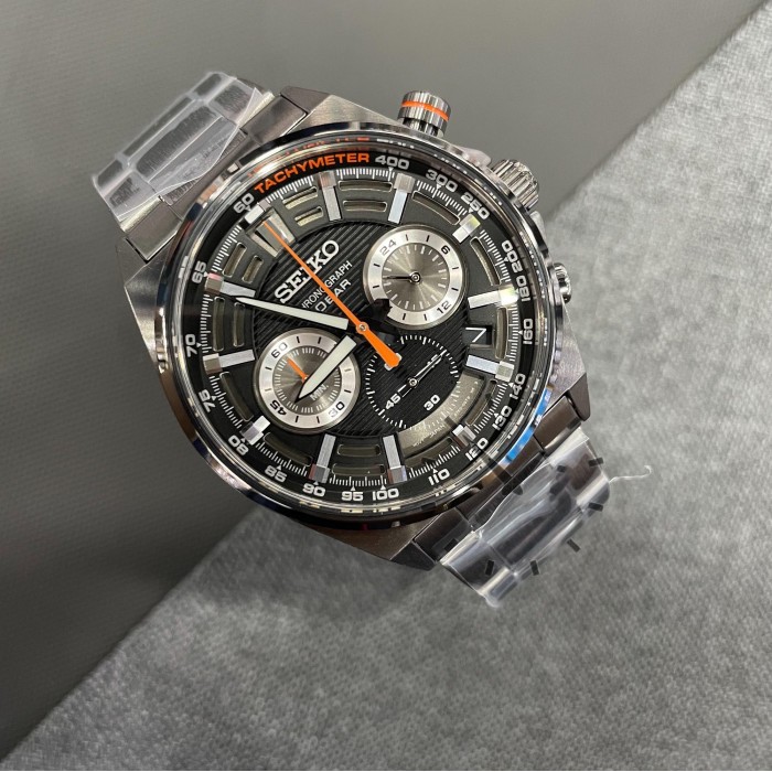 Seiko Neo Sport SSB399P1 Quartz Chronograph Black Dial Hardlex Glass  Stainless Steel Men's Watch