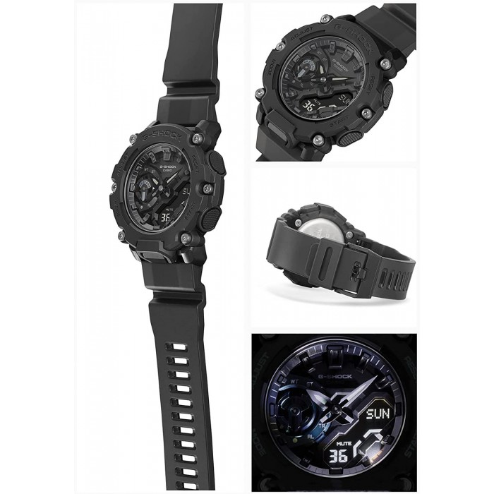 OFFICIAL WARRANTY) Casio G-Shock GA-2200BB-1A Analog Digital Carbon Core  Guard Full Blackout Resin