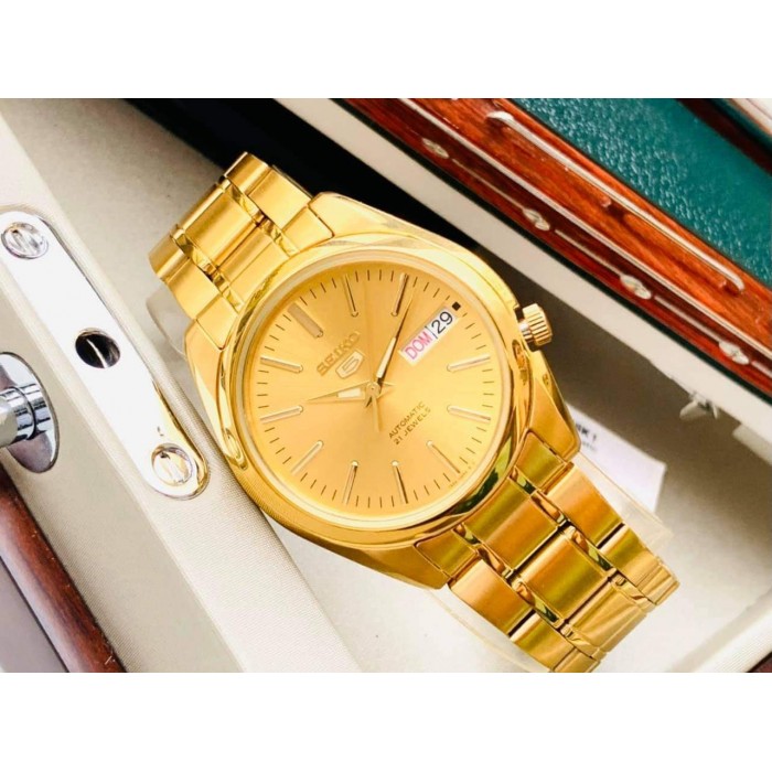 Seiko SNKL48K1 Automatic Analog Gold-Tone Dial Hardlex Crystal Glass  Gold-Tone Stainless Steel Men's Watch