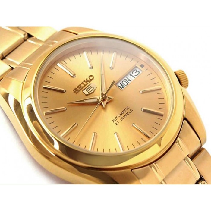 Seiko SNKL48K1 Automatic Analog Gold-Tone Dial Hardlex Crystal Glass  Gold-Tone Stainless Steel Men's Watch