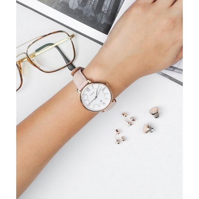 Date Blush Leather Watch \u0026 Jewelry Box 