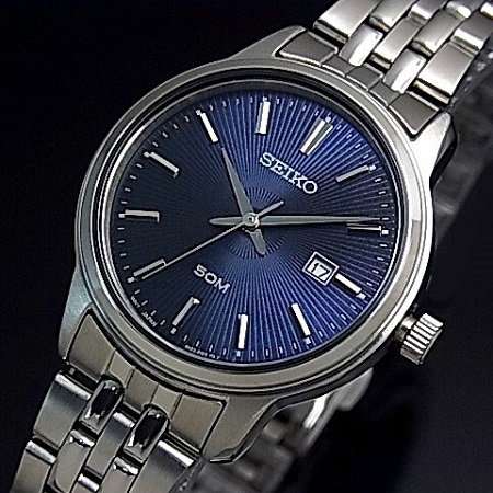 Seiko Ladies SUR665P1 Neo Classic Blue Dial Stainless Steel Watch
