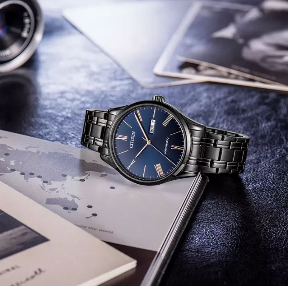 100% Original) Citizen Gents NH8365-86M Mechanical Dark Blue Dial Black  Stainless Steel Automatic Watch