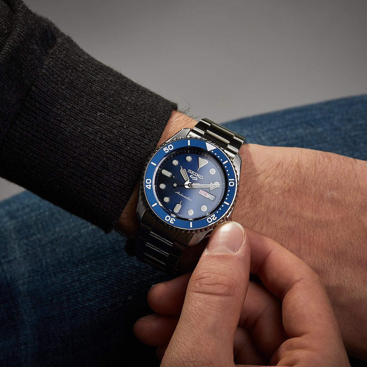 Seiko 5 Sports Superman SRPD51K1 Automatic 100M Blue Dial Stainless