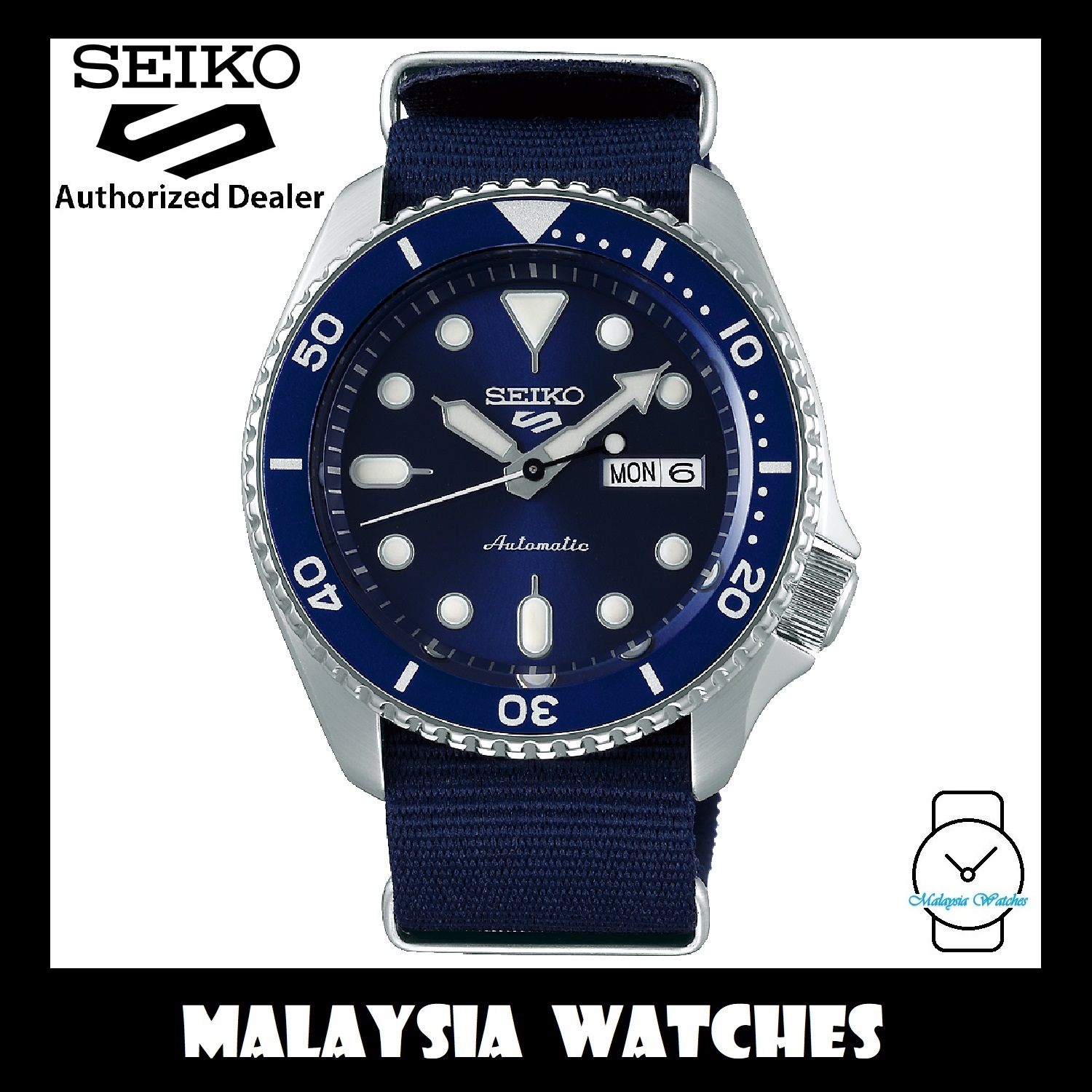 Seiko 5 Sports Superman SRPD51K2 Automatic 100M Blue Dial Blue Nylon Band  Gents Watch