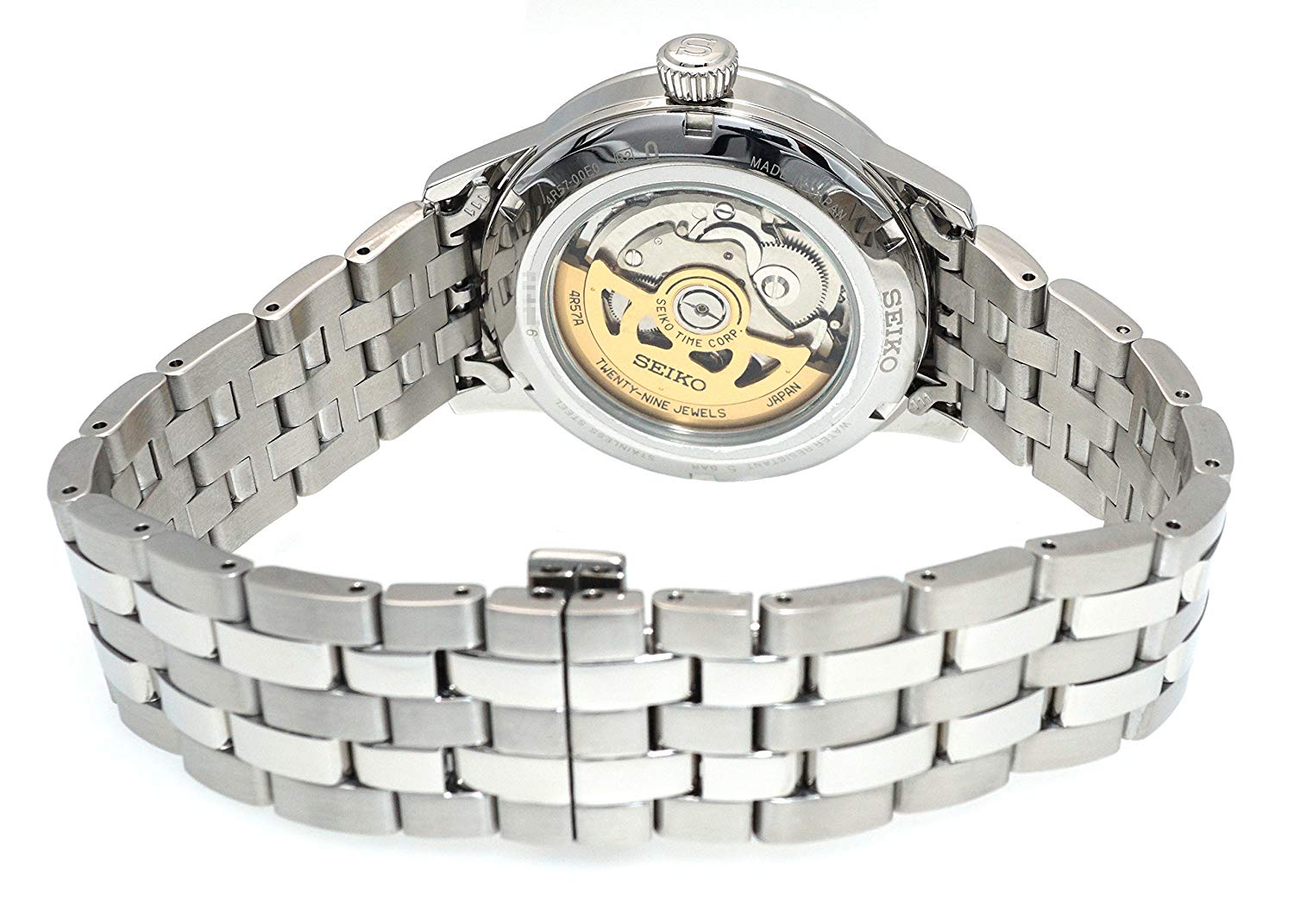 Seiko Presage Cocktail Blue Moon Power Reserve SSA347J1 Made in Japan Blue  Sunburst Dial Stainless Steel Bracelet Men's Watch