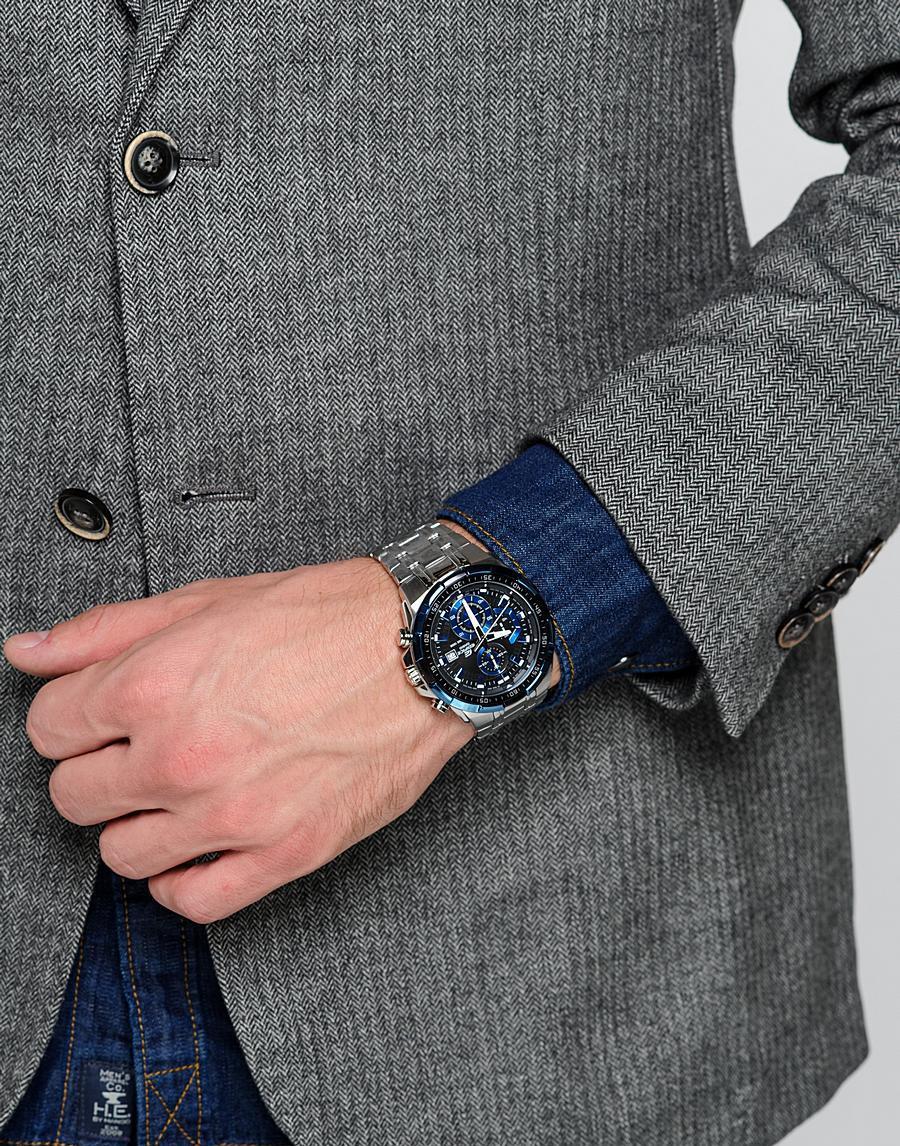 OFFICIAL WARRANTY) Casio Edifice EFR-539D-1A2V Chronograph 100M Black &  Blue Dial Stainless Steel Bracelet Men's Watch EFR-539D-1A2 EFR-539D-1A2VUDF