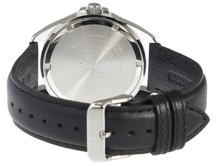 Seiko Classic SUR215P1 Quartz Analog Black Dial Hardlex Crystal Glass  Stainless Steel Case Black Leather Strap Men's Watch