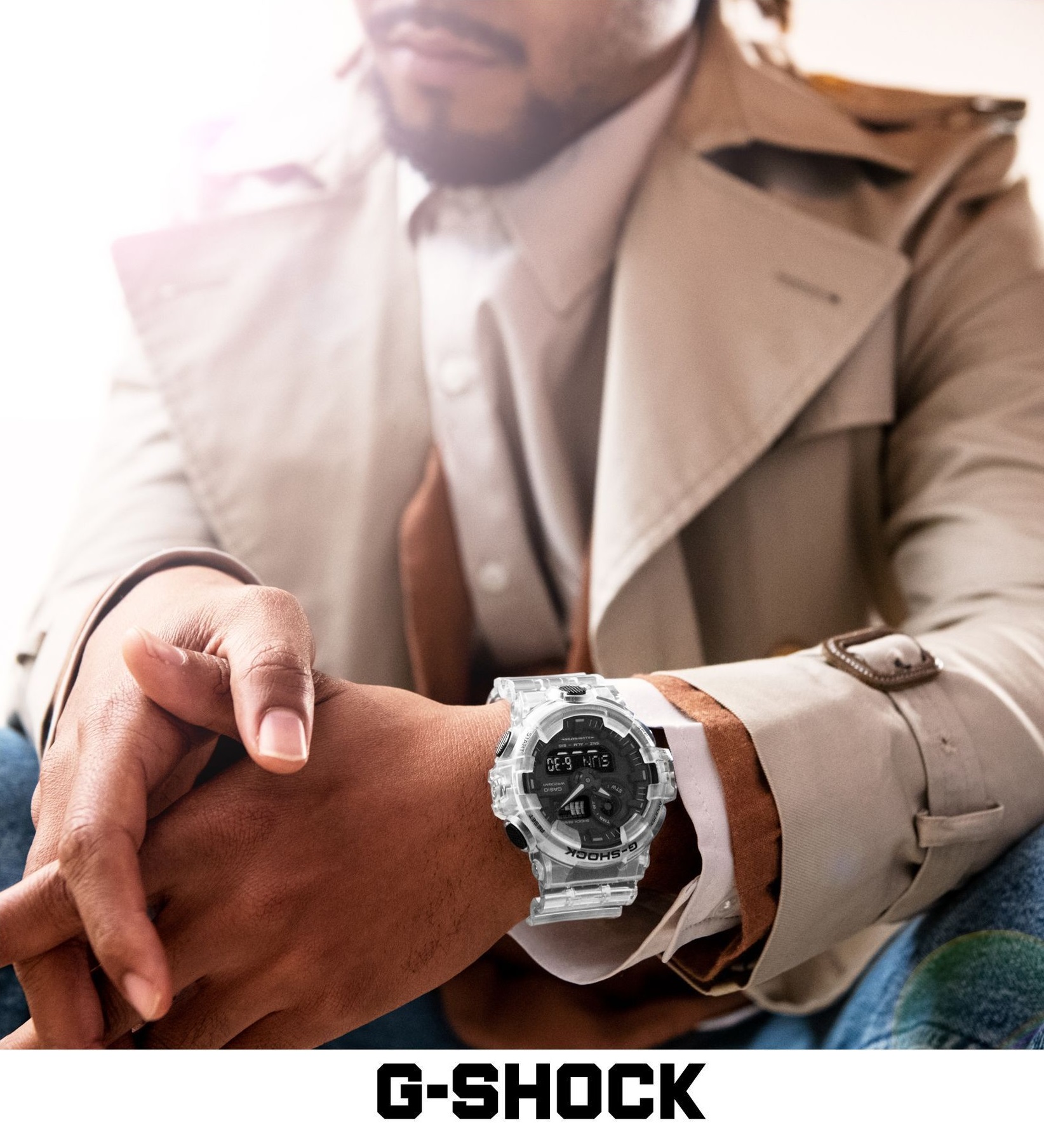 OFFICIAL WARRANTY) Casio G-Shock GA-700SKE-7A Black Dial Transparent Resin  Watch GA700SKE GA700SKE-7A GA-700SKE-7ADR