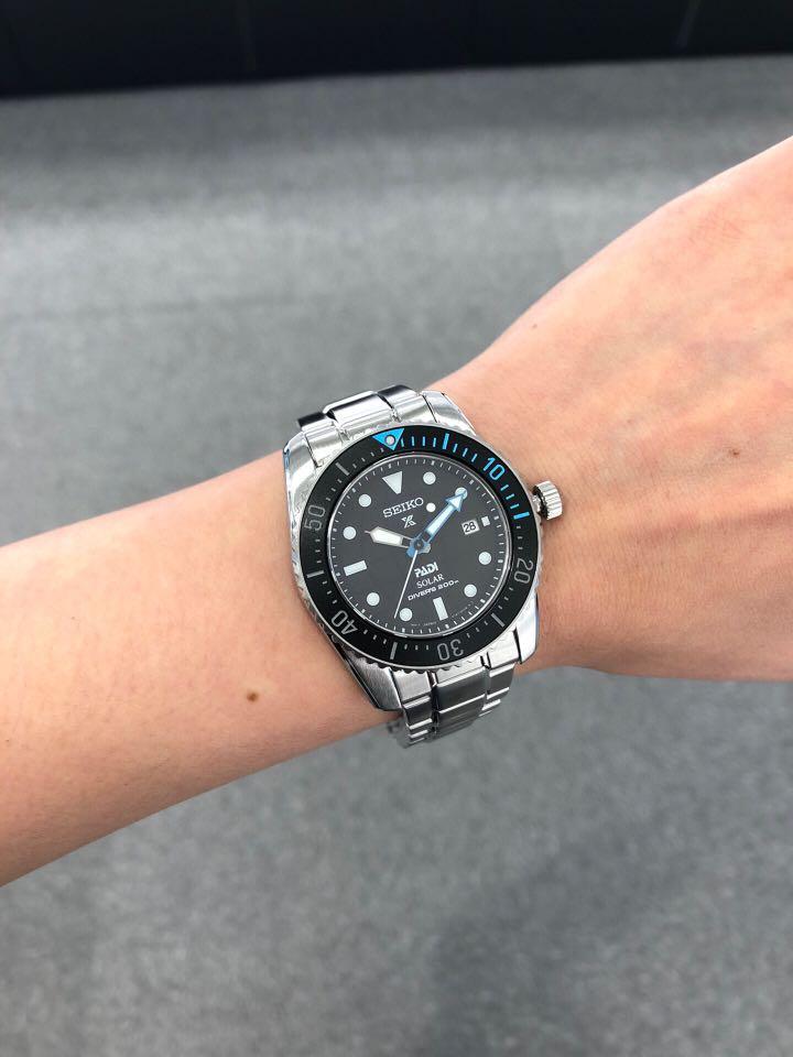 Seiko SNE575P1 Prospex PADI Compact Solar Scuba Diver Solar Power Special  Edition Sapphire Glass Stainless Steel Diver's 200M Watch