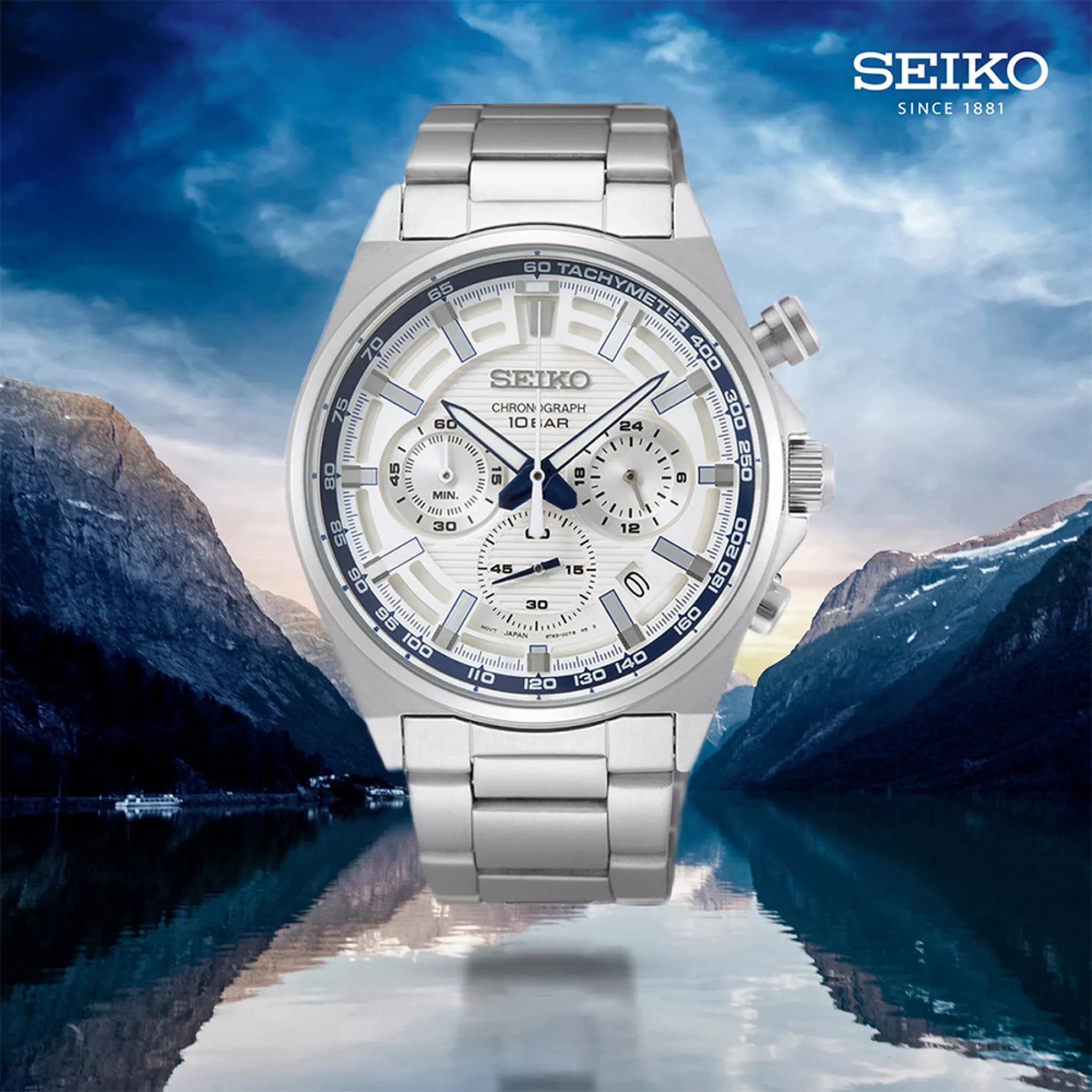 Seiko SSB395P1 Quartz Chronograph 140th Anniversary Limited Edition White  Dial Hardlex Glass Stainless Steel Men's Watch