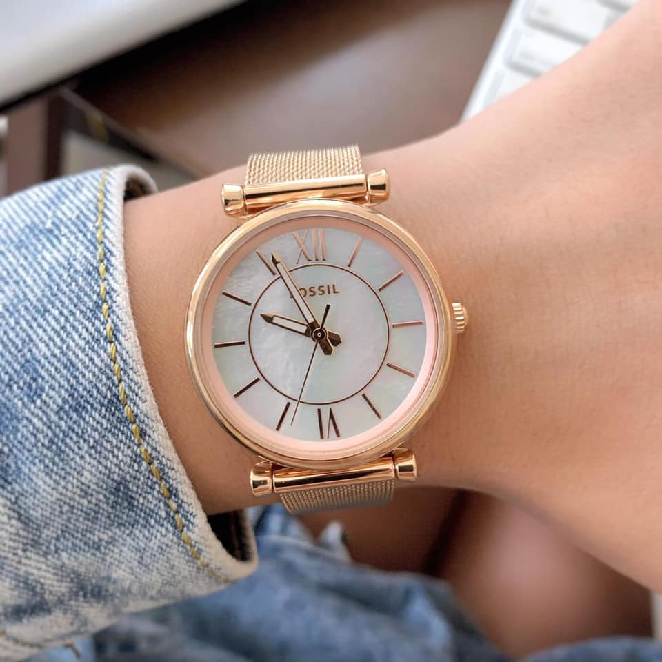 Fossil ES4918 Carlie Three-Hand Rose 