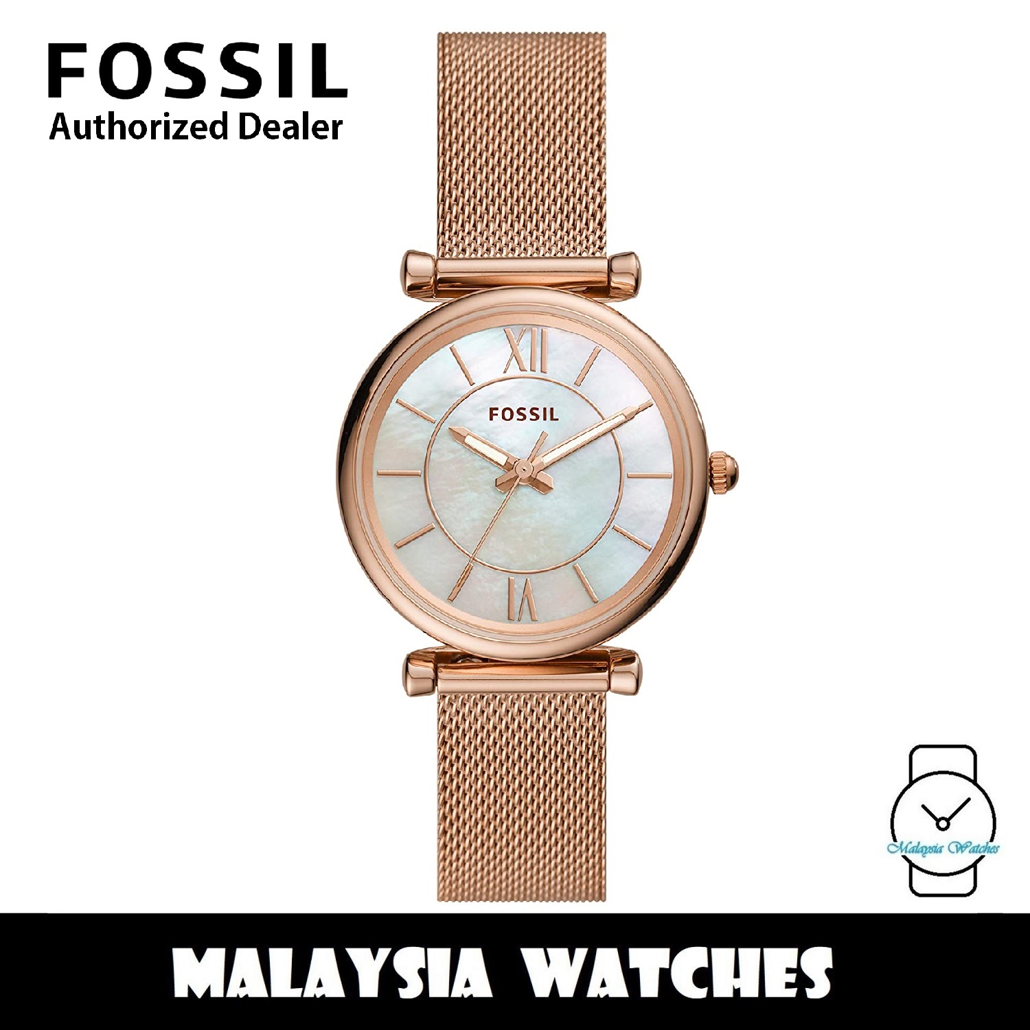 Fossil ES4918 Carlie Three-Hand Rose 