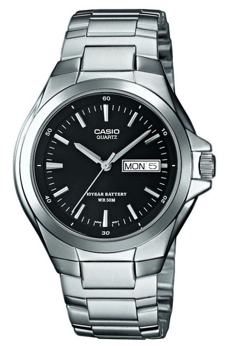 100% Original) Casio Enticer MTP-1228D-1A 10-year battery life Black Dial  Stainless Steel Men's Watch MTP1228D MTP1228D-1A MTP-1228D-1AVDF